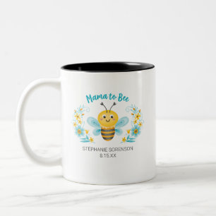 Mama to Bee Baby Shower Zweifarbige Tasse