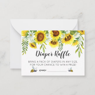Mama-to-Bee Babydusche Windeln Raffle Tickets Mitteilungskarte