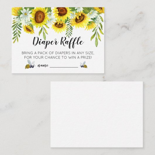 Mama-to-Bee Babydusche Windeln Raffle Tickets Mitteilungskarte (Vorne/Hinten)