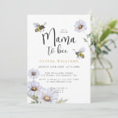 Mama to Bee Daisies Wildblume Baby Shower Einladung (Stehend Vorderseite)