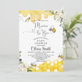 Mama to Bee Floral Baby Shower Einladung (Stehend Vorderseite)
