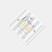 Mama to Bee Honey Blue Baby Shower Serviette (Ecke)