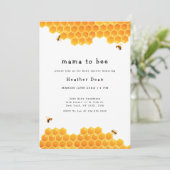 Mama to Bee Honey Bumblebee Baby Shower Einladung (Stehend Vorderseite)