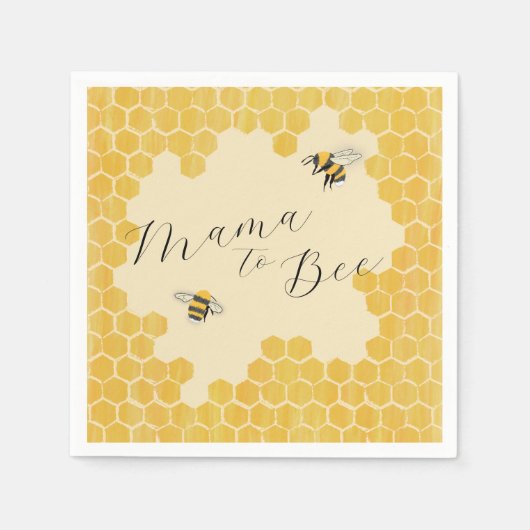 Mama to Bee Honeycomb Serviette (Vorderseite)