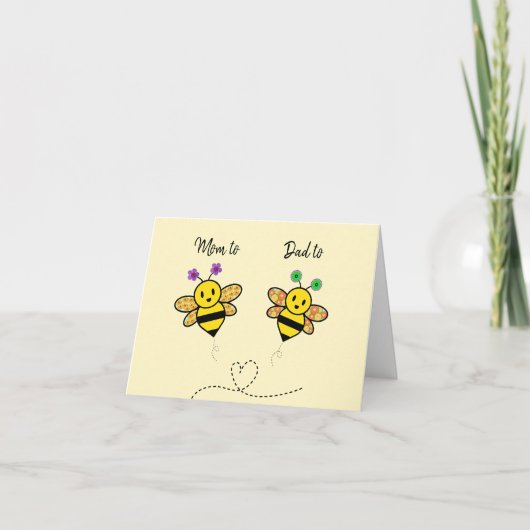 Mama to Bee Vater to Bee Herzlichen Glückwunsch Na Karte (Vorderseite)