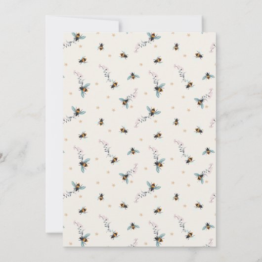 Mama to Bee Wildblume Baby Shower Einladung (Rückseite)