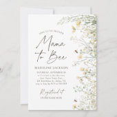 Mama to Bee Wildblume Baby Shower Einladung (Vorderseite)