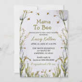 Mama to Bee Wildblume Baby Shower Einladung (Vorderseite)