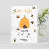 Mama to Bee Wildblume Baby Shower Einladung (Stehend Vorderseite)