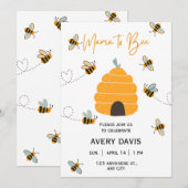 Mama to Bee Wildblume Baby Shower Einladung (Vorne/Hinten)