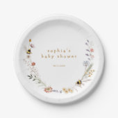 Mama to Bee Wildblume Baby Shower Pappteller (Vorderseite)