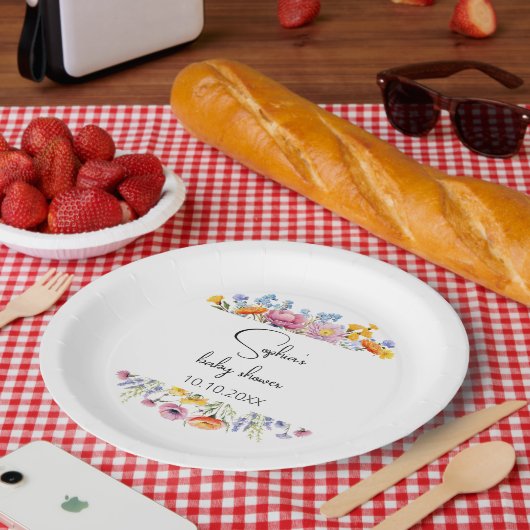 Mama to Bee Wildblume Baby Shower Pappteller (Picknick)