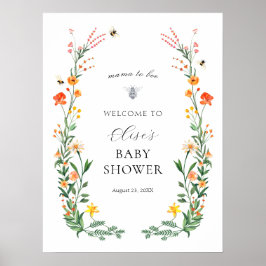 Mama to Bee Wildblume Garden Baby Dusche Willkomme Poster