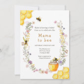 Mama to Bee Wildblume Honeybee Mommy Baby Shower Einladung (Vorderseite)