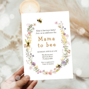 Mama to Bee Wildblume Honeybee Mommy Baby Shower Einladung