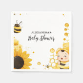 Mama to Bee Wildblume Honeybee Mommy Baby Shower Serviette (Vorderseite)
