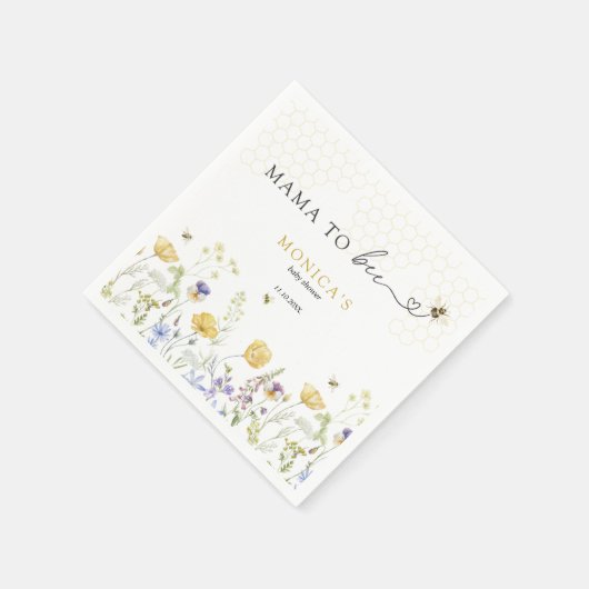 Mama to Bee Wildblume Rustic Garden Baby Dusche Serviette (Ecke)