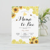 Mama to Bee Wildflower Baby Shower  Einladung (Stehend Vorderseite)