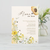 Mama to Bee Wildflowers Honeycomb Baby Shower Einladung (Stehend Vorderseite)