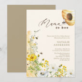 Mama to Bee Wildflowers Honeycomb Baby Shower Einladung (Vorne/Hinten)