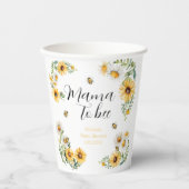 Mama to Bee Yellow Blumen Bumblebee Baby Dusche Pappbecher (Vorderseite)
