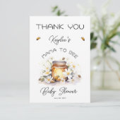 Mama to Bees Blume and Bies Honey Baby Shower Dankeskarte (Stehend Vorderseite)