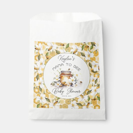 Mama to Bees Blume and Bies Honey Baby Shower Geschenktütchen (Vorderseite)