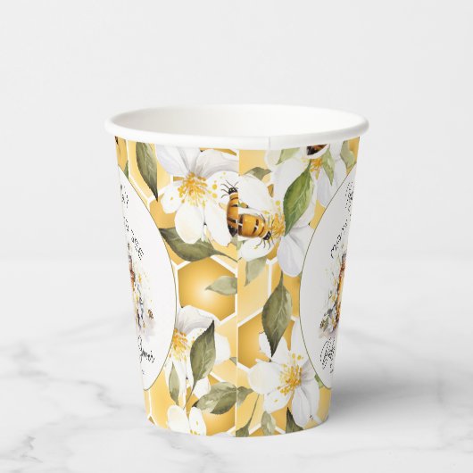 Mama to Bees Blume and Bies Honey Baby Shower Pappbecher (Rechts)