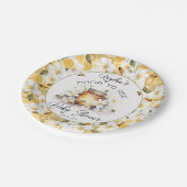 Mama to Bees Blume and Bies Honey Baby Shower Pappteller (Schrägansicht)