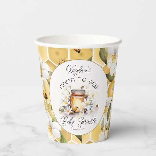 Mama to Bees Blume and Bies Honey Baby Sprinkle Pappbecher (Rückseite)