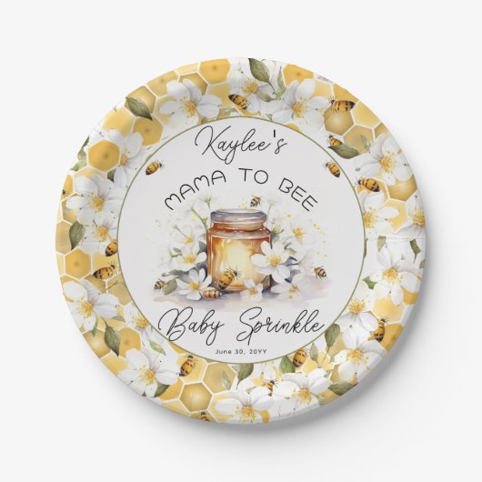 Mama to Bees Blume and Bies Honey Baby Sprinkle Pappteller (Vorderseite)