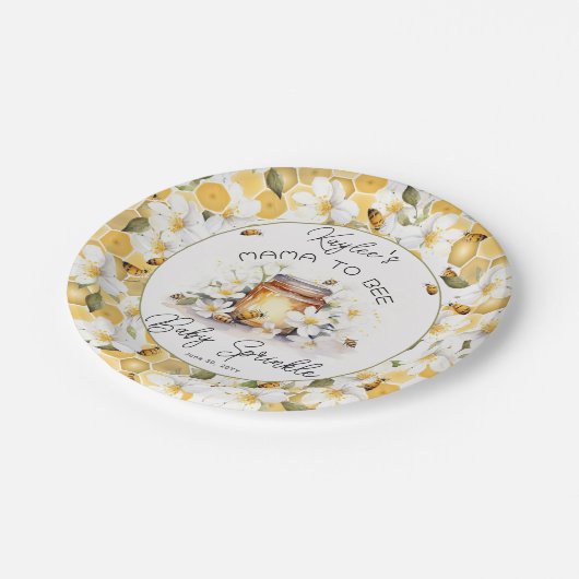 Mama to Bees Blume and Bies Honey Baby Sprinkle Pappteller (Schrägansicht)