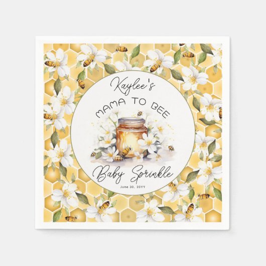 Mama to Bees Blume and Bies Honey Baby Sprinkle Serviette (Vorderseite)