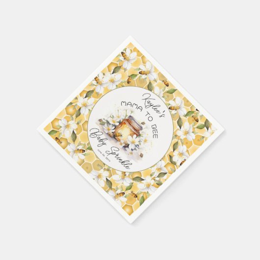 Mama to Bees Blume and Bies Honey Baby Sprinkle Serviette (Ecke)