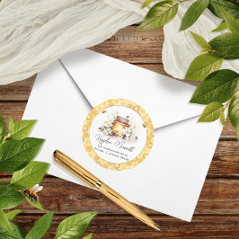 Mama to Bees Blume and Bies Honey Rücksendeadresse Runder Aufkleber