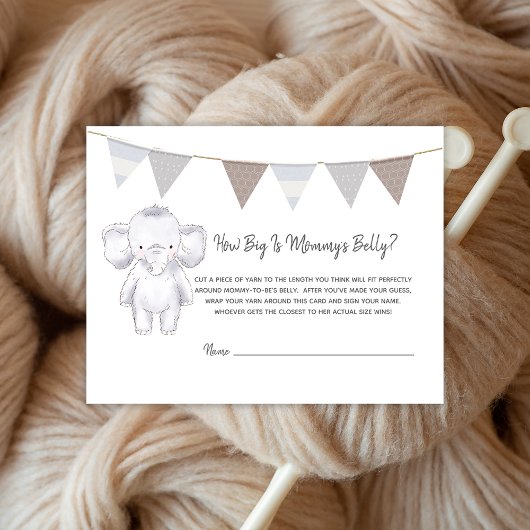 Mama to be's Bly Size Game Modern Baby Elephant Begleitkarte