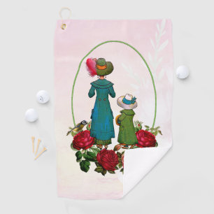 Mama Tochter Duo Rote Rosen BlumenMuttertag Golfhandtuch