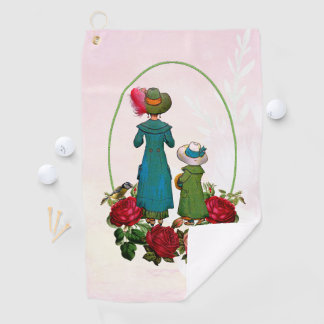 Mama Tochter Duo Rote Rosen BlumenMuttertag Golfhandtuch