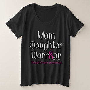 Mama-Tochter-Krieger...Brustkrebs Große Größe T-Shirt