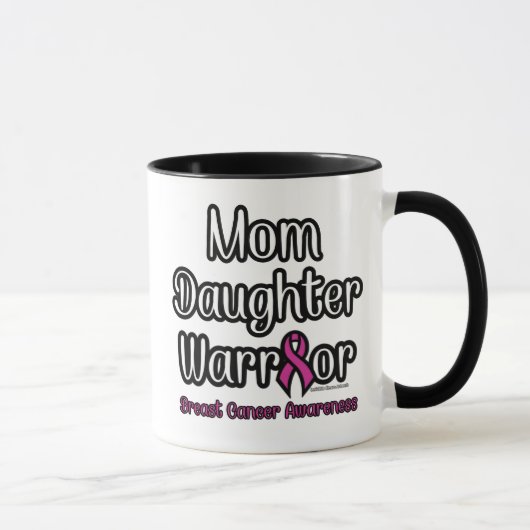 Mama-Tochter-Krieger...Brustkrebs Tasse (Rechts)
