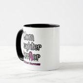 Mama-Tochter-Krieger...Brustkrebs Tasse (Vorderseite Links)
