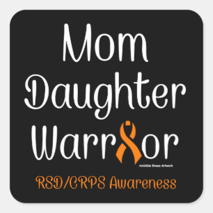 Mama-Tochter-Krieger...RSD/CRPS Quadratischer Aufkleber