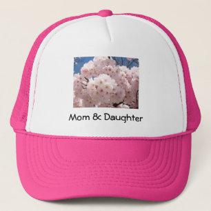 Mama & Tochter Sporthut rosa Blüten Truckerkappe