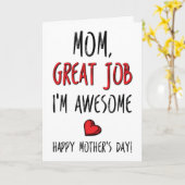 Mama, tolle Arbeit, ich bin Phantastisch, lustiger Karte (Gelbe Blume)