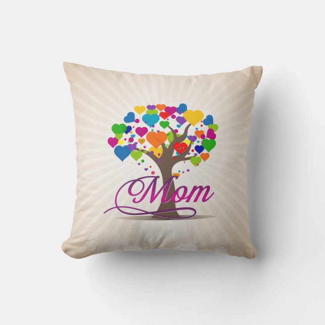Mama Tree of Life Hearts Kissen (Vorderseite)