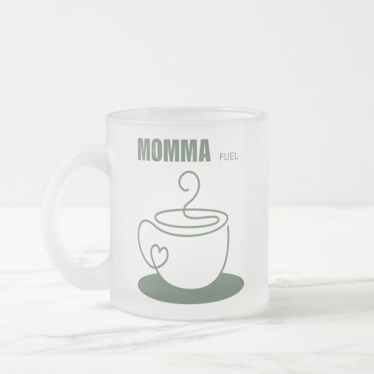 Mama-Treibstoff-Tasse Mattglastasse (Links)