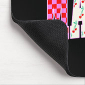 Mama Trendy Checkered Cherries Bow Halloween Famil Mousepad (Ecke)