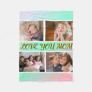 Mama-Tribut 4-Foto-Pastell-Andenken Fleecedecke