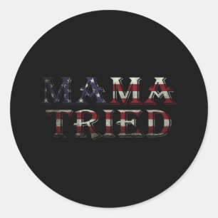 Mama Tried Country Music Lyric USA Flag Retro Runder Aufkleber