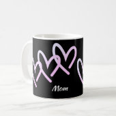 Mama Triple Black Heart Kaffee Tasse (Vorderseite Links)